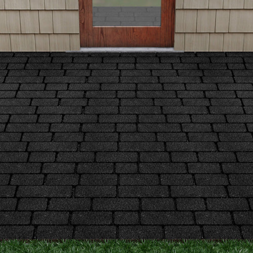 Black interlocking brick style rubber pavers