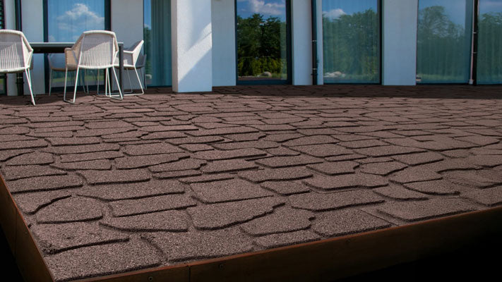 brown interlocking patio pavers