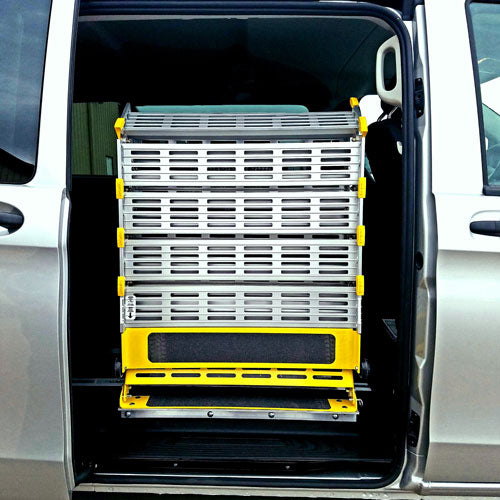 Wheelchair ramp for van side door