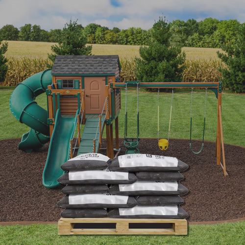 groundsmart brown rubber mulch for kids playground ipema certified