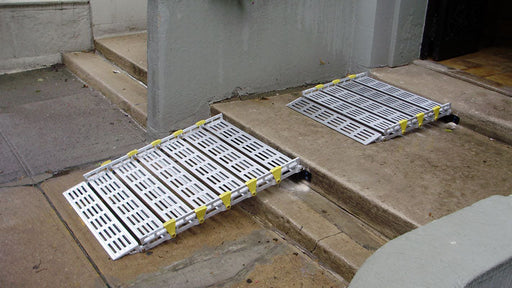 Roll A ramp short accessibility ramps attached to front of step with bracket