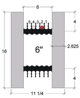 Fox Blocks ICF 6" straight block cross-section