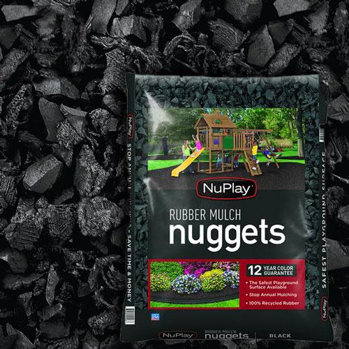Black Rubber Mulch NuPlay nuggets