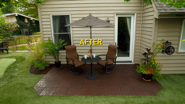 Envirotile rubber paver after install on back patio rubberific