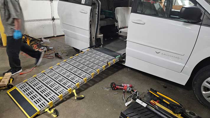 Assisted Folding Wheelchair Ramp for Vans — Material Warehouse