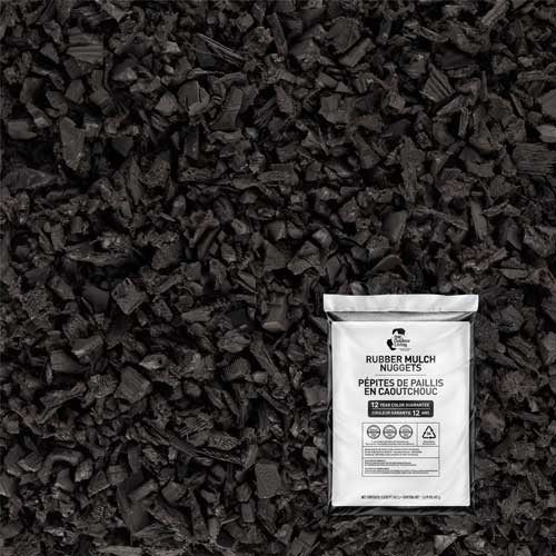 black rubber mulch nuggets