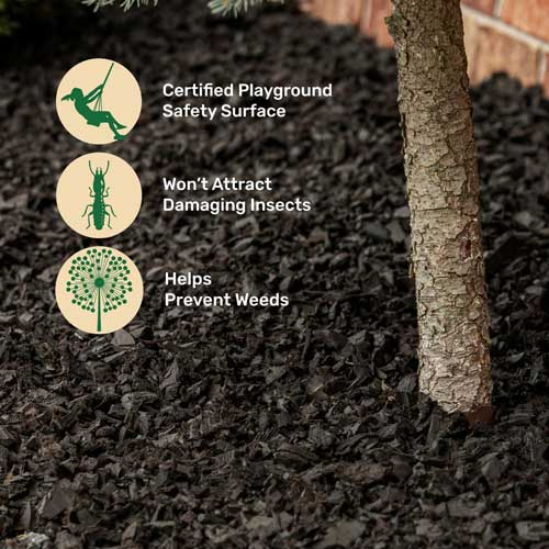 GroundSmart Rubber Playground Mulch - Black