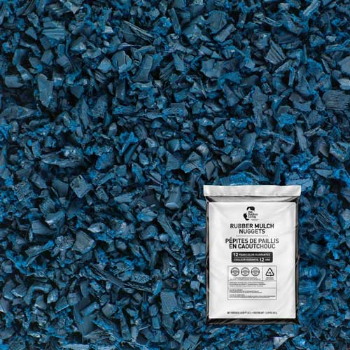 Groundsmart blue rubber mulch bag for playgrounds