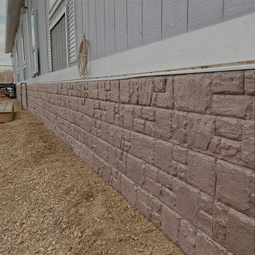 rubber stone pattern skirting panel for foundation and mobile home sandstone color