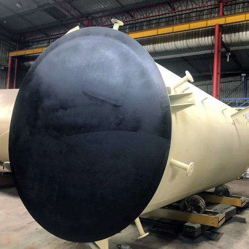 Bitumastic coating on metal structure