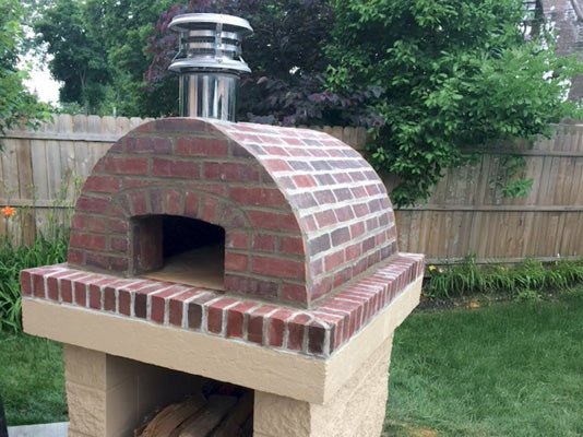 brick pizza oven built with refractory mortar