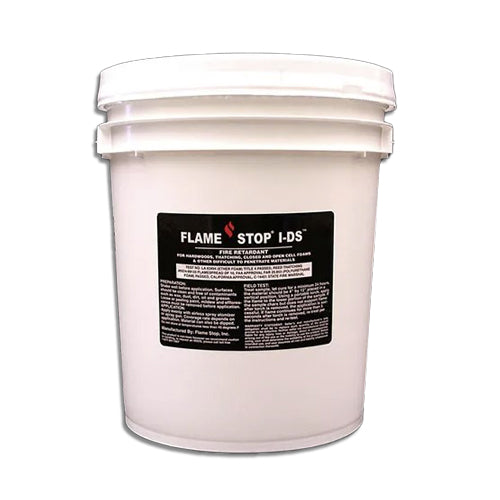 Flame Stop I-DS interior and exterior fire retardant spray for bamboo, tiki huts, plastics, and thatch roof. 5 gallon bucket