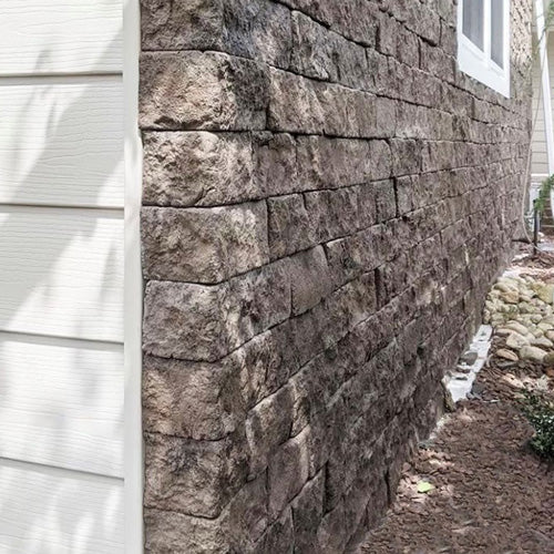 Evolve Stone National True Corners in Kodiak Mine Color on house exterior