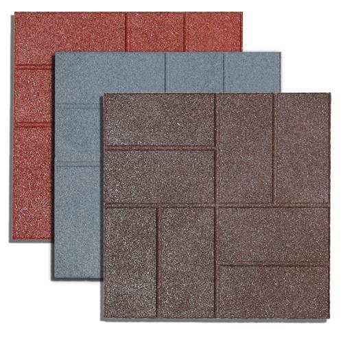 Rubber Pavers Red Gray Brown Rubberific