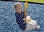 Kid playing in Blue Rubber Mulch