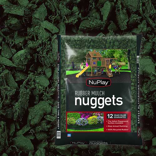 Green Rubber Landscape Mulch by NuPlay