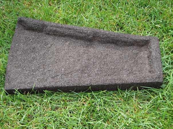 Rubber Downspout pan in grass
