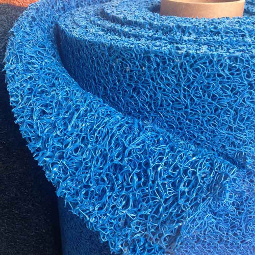 Blue non-slip spaghetti loop mesh matting