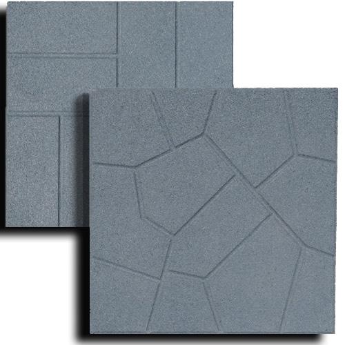 Double Sided Gray Rubber Patio Paver Rubberific
