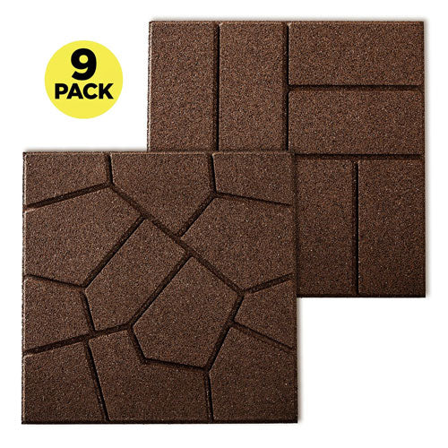 Envirotile rubber pavers Earth Tone Brown pack of 9