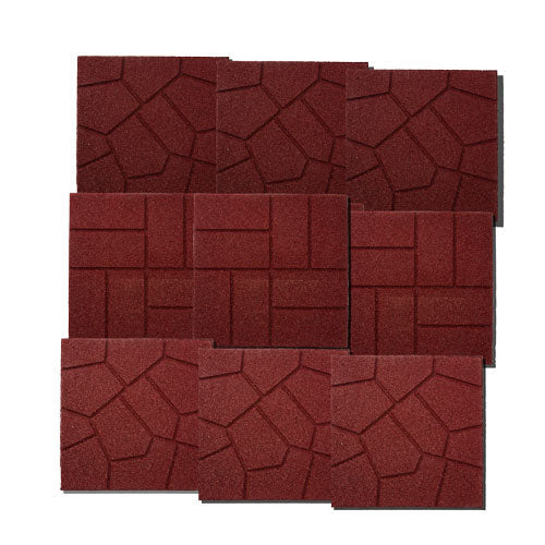 Rubberific Pavers Red 16in x16in 9 pack