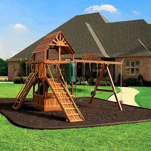 Rubberific Mulch Playground with Rubber Edging Timbers
