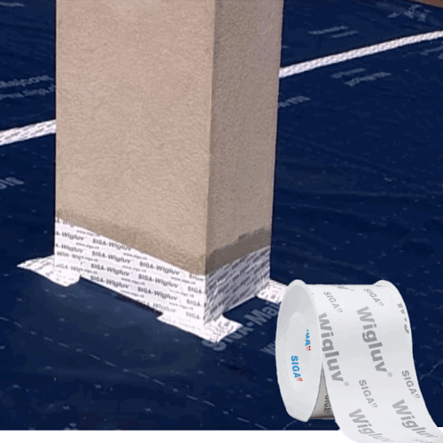 Siga Wigluv 100 breathable membrane sealing tape on a roof