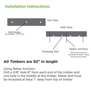 Rubber Playground Border Timbers-4in x 6in x 92in- 9 Pack