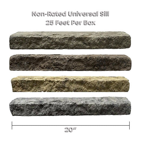 evolve stone universal sill length chart 25 feet per box