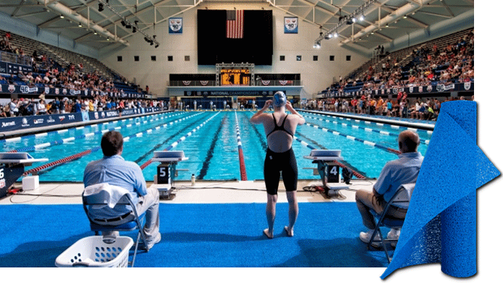 Olympic pool deck mats, blue spaghetti loop