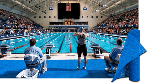 Olympic pool deck mats, blue spaghetti loop